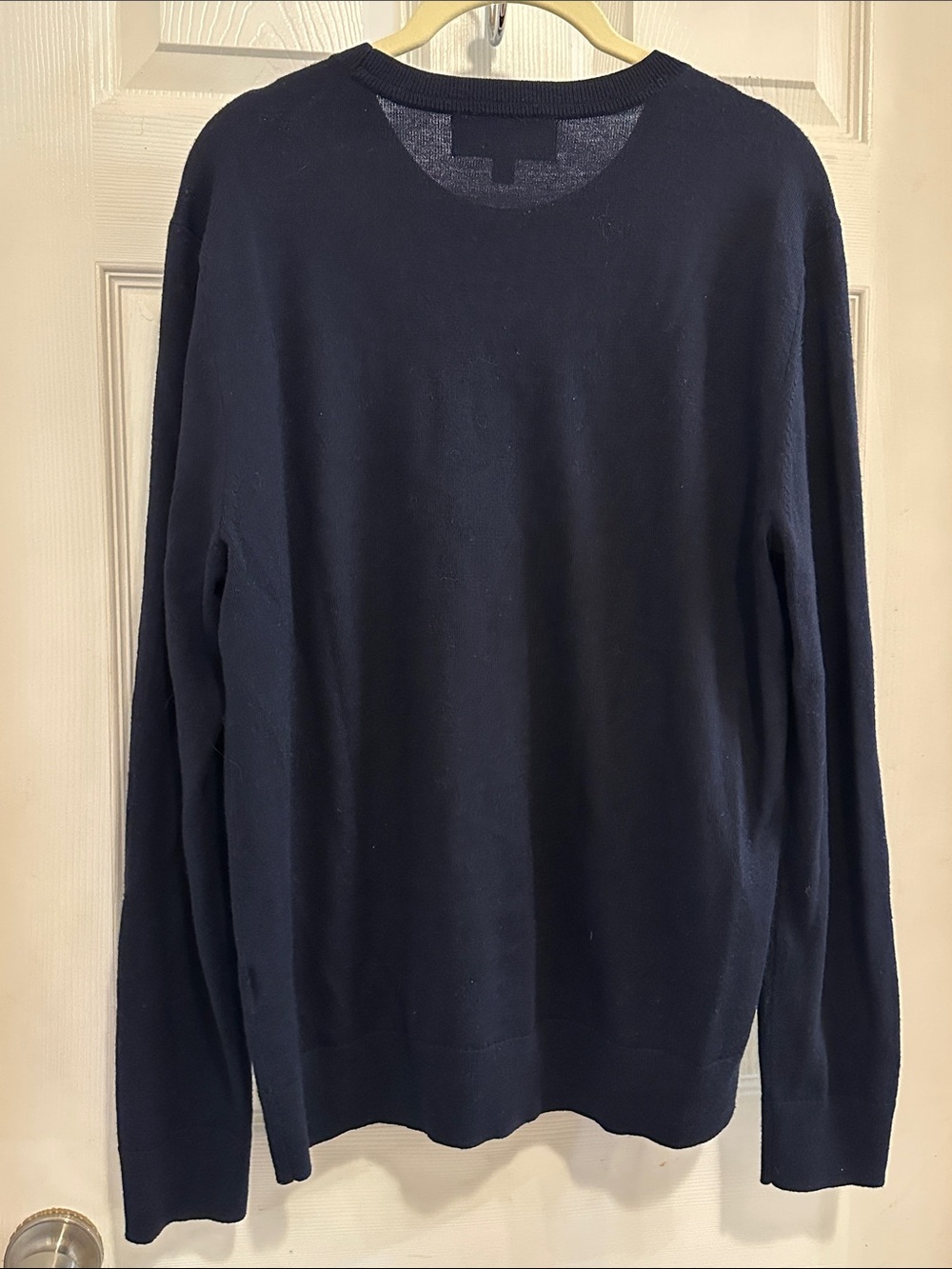 Banana Republic Italian Merino Baruffa Wool Men’s Dark Navy Crewneck Sweater - Picture 3 of 3